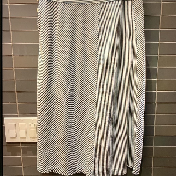 J. Crew Side Button Striped Blue Skirt - Picture 5 of 6
